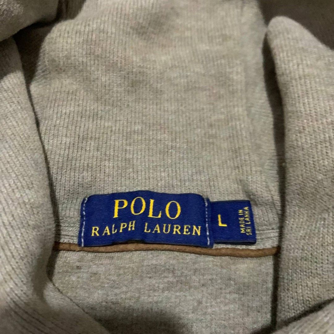 Polo Ralph Lauren Shawl-Collar Pullover Sweatshirt (Category: Coats, Jackets and Outerwear) located in Quezon City. Submitted by imaginarythrifter (Listing ID 1458656038, Image 2). Description: Size Large on tag but fits XL boxy type Measurement Width 24 Length 26 Sleeve Length 24 Verygood Condition Have small stains at the right lower sleeve Check lastpic Slight Negotiable Can ship Nationwide Shipping not included.