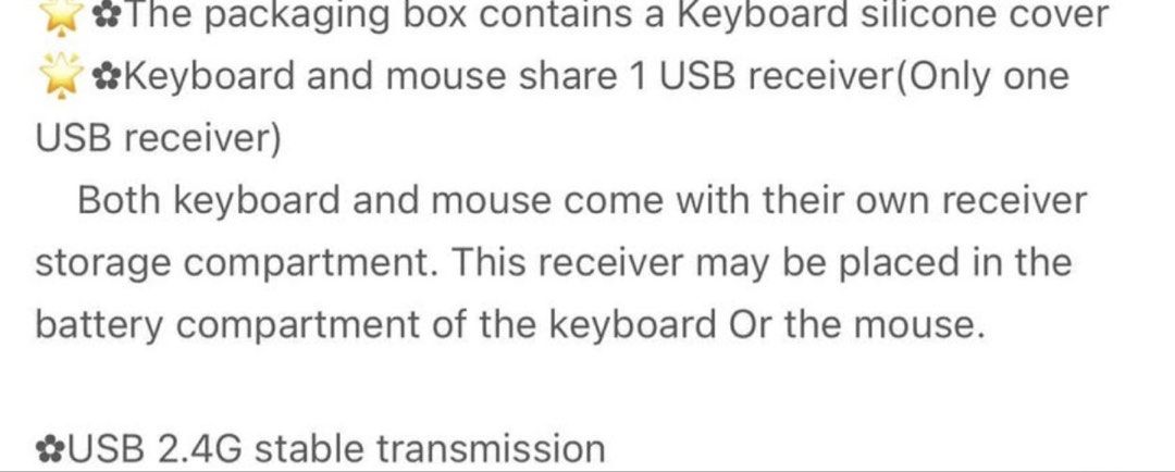 Preloved B.O.W. Keyboard Mouse Set (with cover) (Category: Computer Keyboard) located in Taguig. Submitted by hendydendy (Listing ID 1458641723, Image 2). Description: - Stylish Wireless Keyboard and Mouse Set - Reliable 2.4G USB Stable Transmission - Single USB Receiver for Keyboard and Mouse (convenient storage) - Includes a Protective Silicone Keyboard Cover -Battery operated - Ideal for Everyday Computing and Productivity Rfs: decluttering.