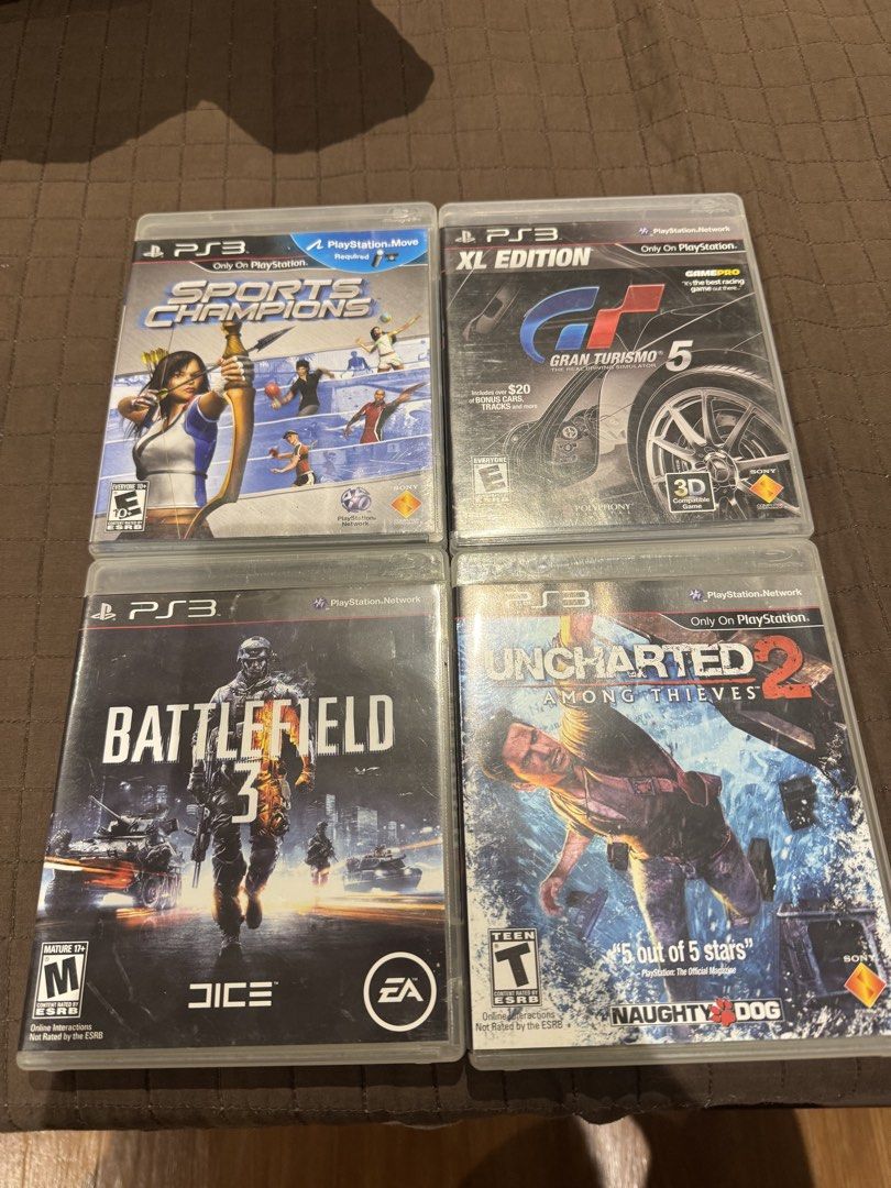 PS3 Games (Category: PlayStation) located in Iloilo. Submitted by prydain4156 (Listing ID 1458633658, Image 1). Description: Selling PS3 games namely: Sports Champions Gran Turismo 3 Uncharted 2: Among Thieves Battlefield 3 800 take all! Iloilo area Broken console, can’t repair.