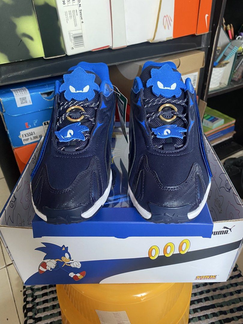 Puma X Sonic The Hedgehog (Category: Sneakers) located in San Pedro. Submitted by angge325 (Listing ID 1458592214, Image 2). Description: Puma X Sonic The Hedgehog Complete Extra Patches And Laces Box No Top Lid Size 8 & 10 ShoeStorageph 🔥 🔥 🔥.