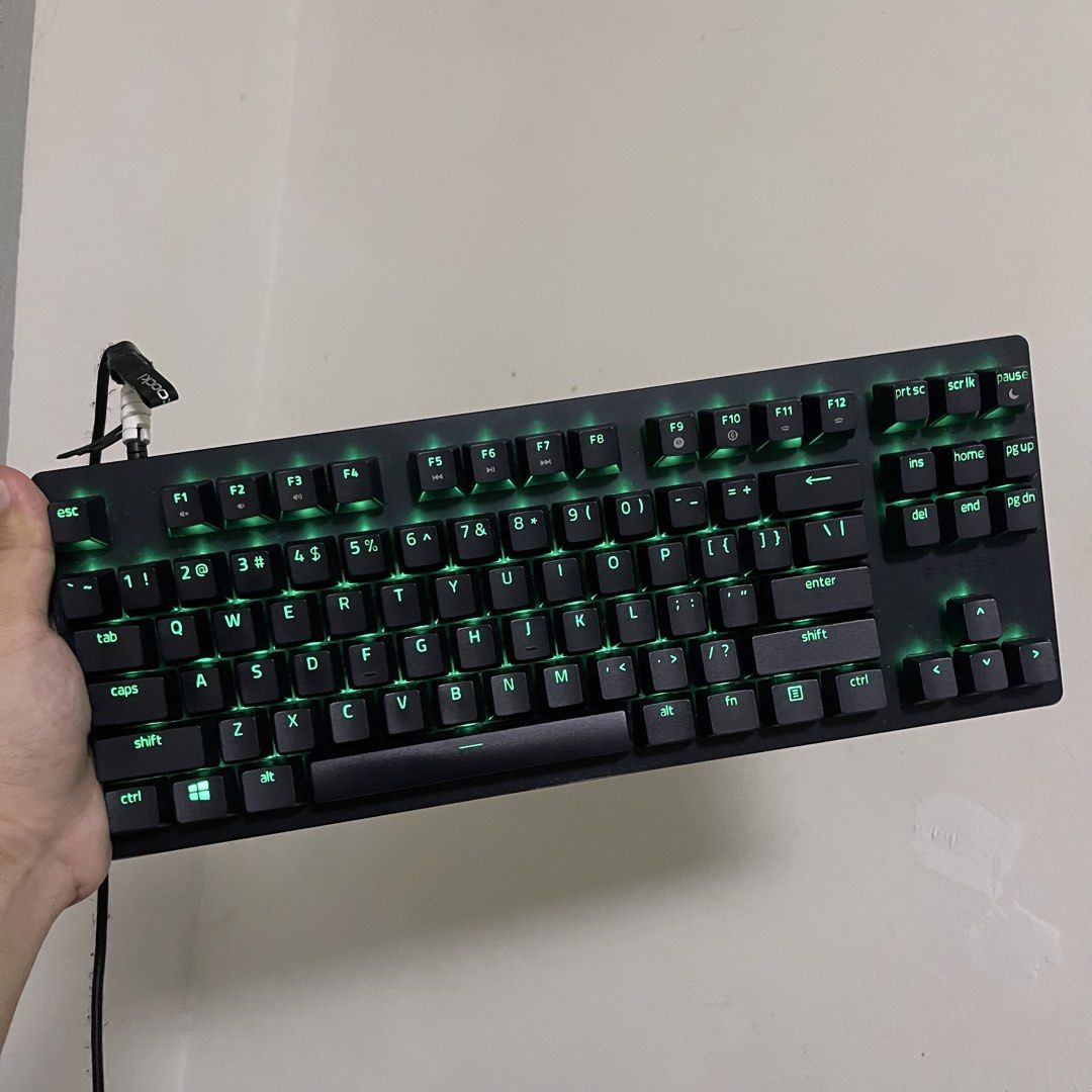 Razer Huntsman Tournament (Category: Computer Keyboard) located in Santa Rosa. Submitted by grandwind.d836c6 (Listing ID 1458620623, Image 2). Description: Razer Huntsman Tournament Edition (Defective) Price: 700 PHP Condition: • Defective / For parts or repair • S, D, and C keys are not registering/working • All other keys, RGB lighting, and optical switches fully functional Inclusions: • Razer Huntsman TE Keyboard • Original detachable USB-C ca