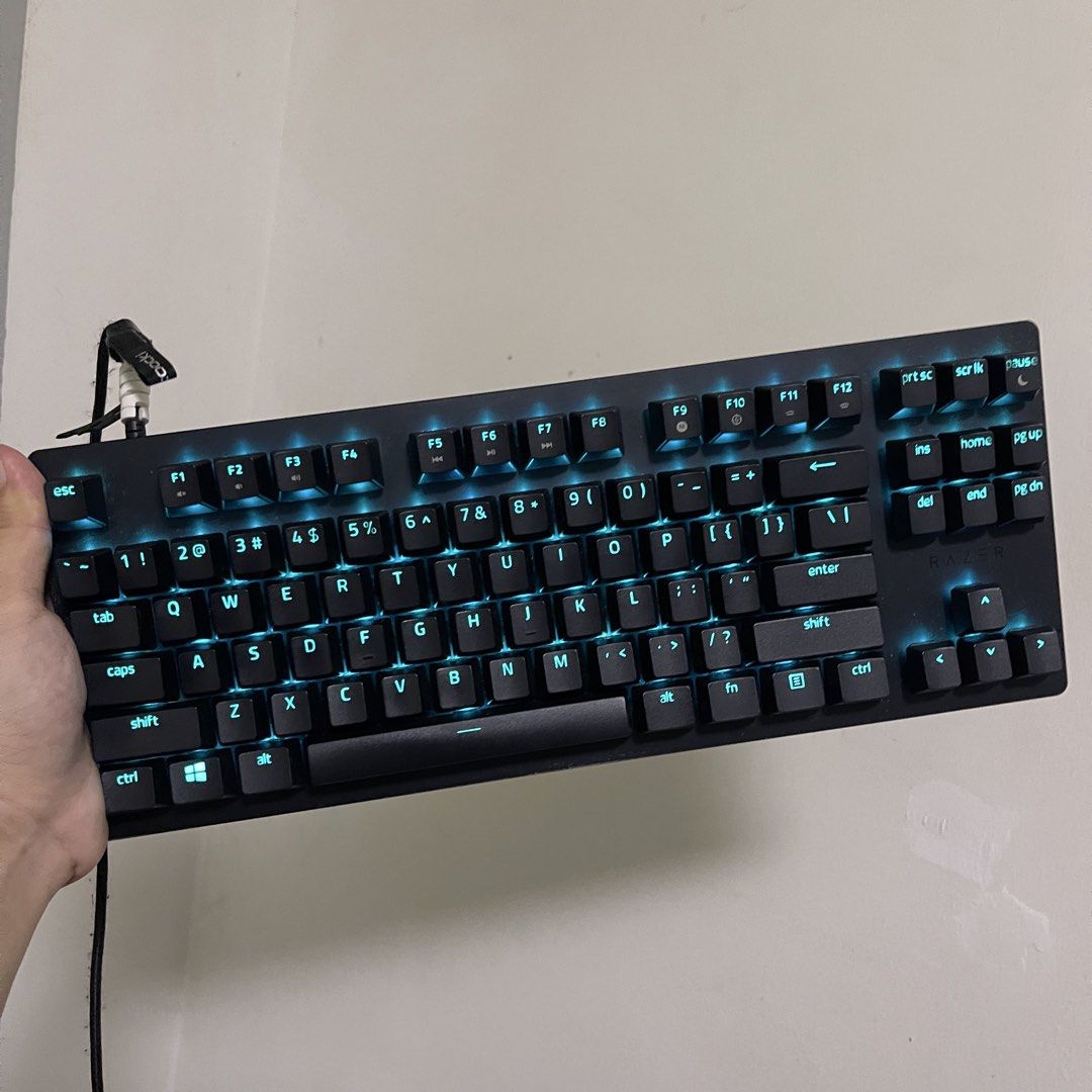 Razer Huntsman Tournament (Category: Computer Keyboard) located in Santa Rosa. Submitted by grandwind.d836c6 (Listing ID 1458620623, Image 3). Description: Razer Huntsman Tournament Edition (Defective) Price: 700 PHP Condition: • Defective / For parts or repair • S, D, and C keys are not registering/working • All other keys, RGB lighting, and optical switches fully functional Inclusions: • Razer Huntsman TE Keyboard • Original detachable USB-C ca