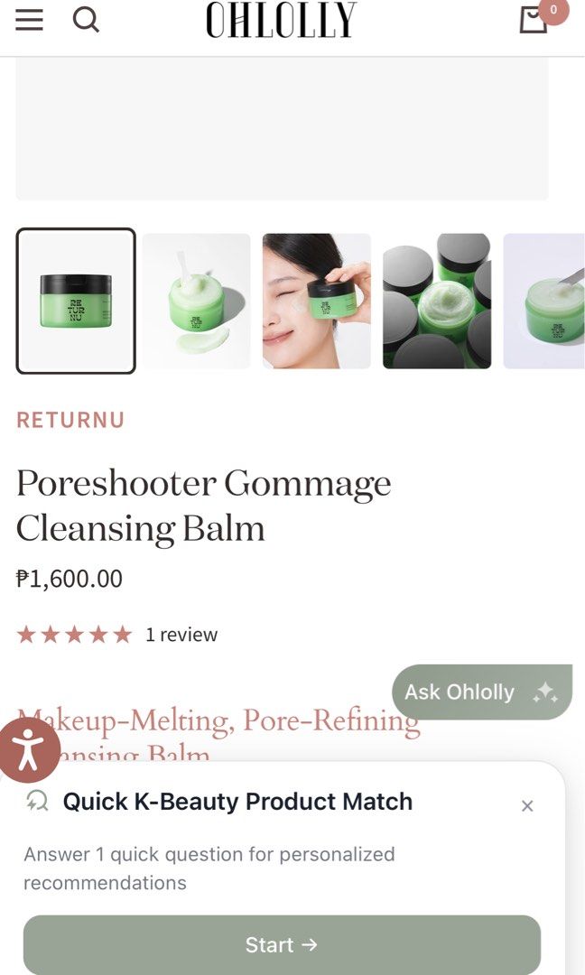 Returnu Poreshooter Gommage Cleansing Balm (Category: Face Care) located in Paranaque City. Submitted by accentsph (Listing ID 1458661284, Image 2). Description: From Korea.