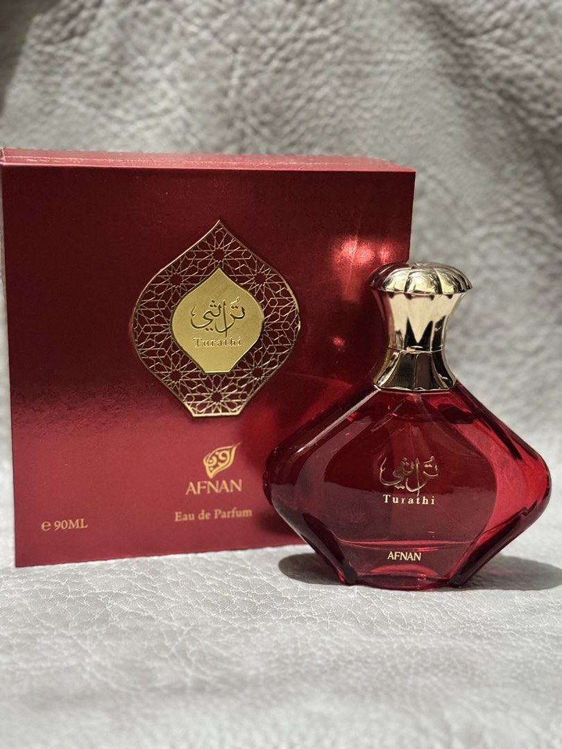 Sale! Afnan Turathi Red (Category: Fragrance & Deodorants) located in Quezon City. Submitted by gdpc_ph (Listing ID 1458670817, Image 1). Description: Fragrancee Name: Afnan Turathi Red Size: 90ML Item Condition: - Almost full condition. Good as new! - Check photo for juice level. - Actual photos posted. - With box. Box in mint condition. Plastic seal still intact. - With sticker label on the bottle. Longevity based on our trial: Moderate to long