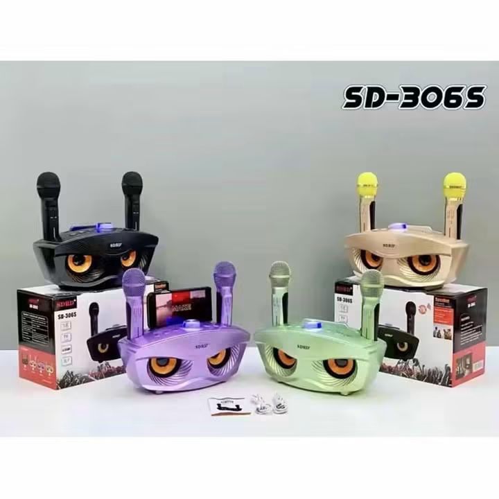 SDRD SD-306S Portable Bluetooth Speaker with Microphones (Category: Soundbars, Speakers & Amplifiers) located in Manila. Submitted by iliasjen3082126 (Listing ID 1458563536, Image 1). Description: - Portable Bluetooth Speaker with 2 Microphones - Wireless connection for KTV on mobile & TV - 360-degree surround sound - Reverb regulation for enhanced vocals - Available colors: Black, Gold, Purple, Green - Perfect for home KTV sessions.