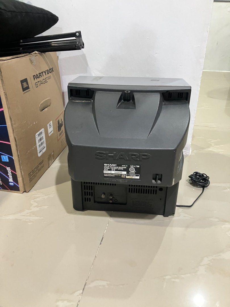 Sharp 14" CRT Television TV 14V-L75M (Category: TV) located in Pasig City. Submitted by findshyt (Listing ID 1458626034, Image 3). Description: - Sharp 14-inch CRT Television - Model: 14V-L75M - Compact size, ideal for retro gaming, coffee shop booth or secondary display - Tested and confirmed working - 220 volts - Power cord ₱4,000 only pick up or lalamove dm for more info.