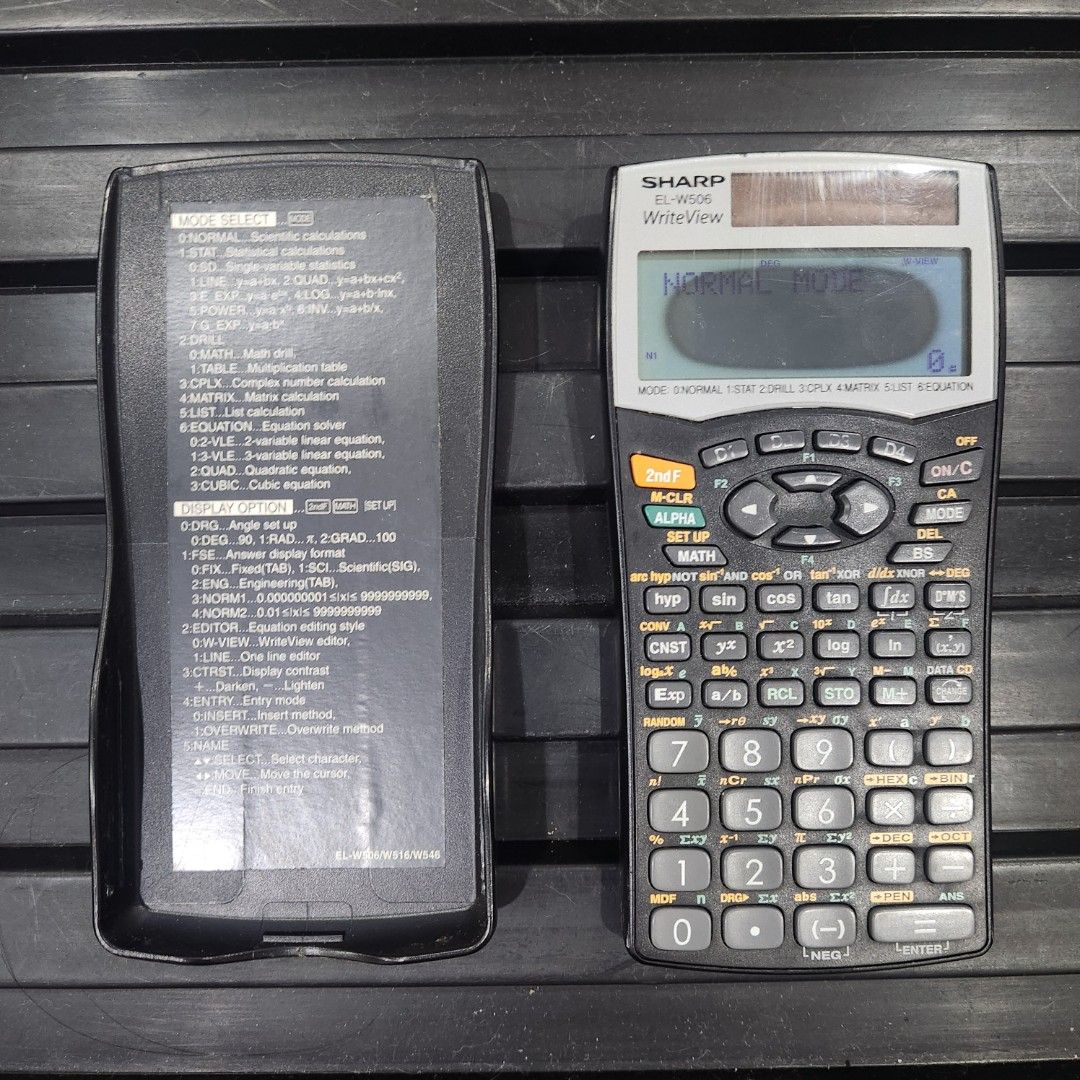 Sharp EL-W506 WriteView Scientific Calculator (Category: Office & Business Technology) located in Makati City. Submitted by regalsteppermkt (Listing ID 1458620310, Image 1). Description: - Sharp EL-W506 Scientific Calculator • Payment is via Gcash/BPI, and shipping is buyer-paid. • All sales are final (no returns, exchanges, or cancellations). - Features WriteView display for easy readability - Fully functional and in great working condition - Co