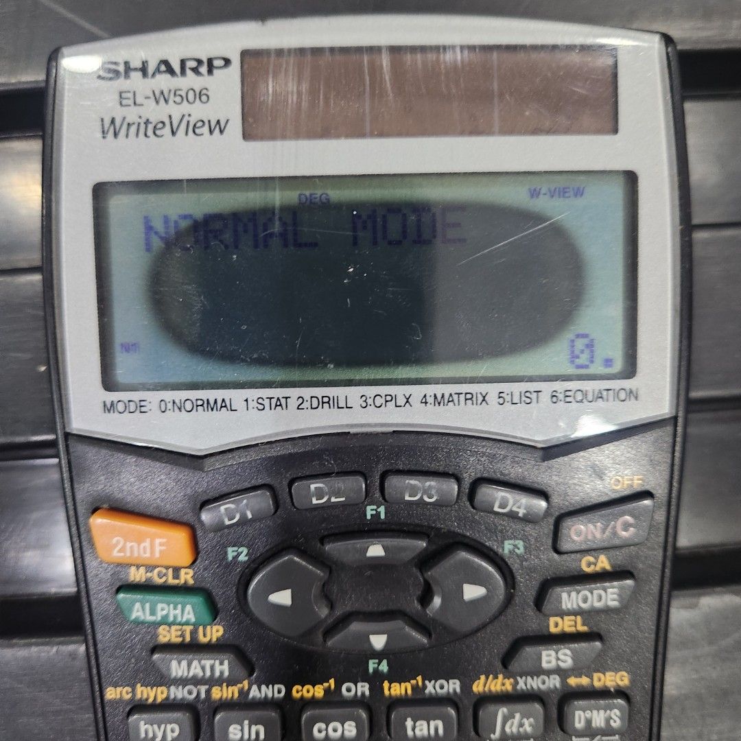 Sharp EL-W506 WriteView Scientific Calculator (Category: Office & Business Technology) located in Makati City. Submitted by regalsteppermkt (Listing ID 1458620310, Image 2). Description: - Sharp EL-W506 Scientific Calculator • Payment is via Gcash/BPI, and shipping is buyer-paid. • All sales are final (no returns, exchanges, or cancellations). - Features WriteView display for easy readability - Fully functional and in great working condition - Co