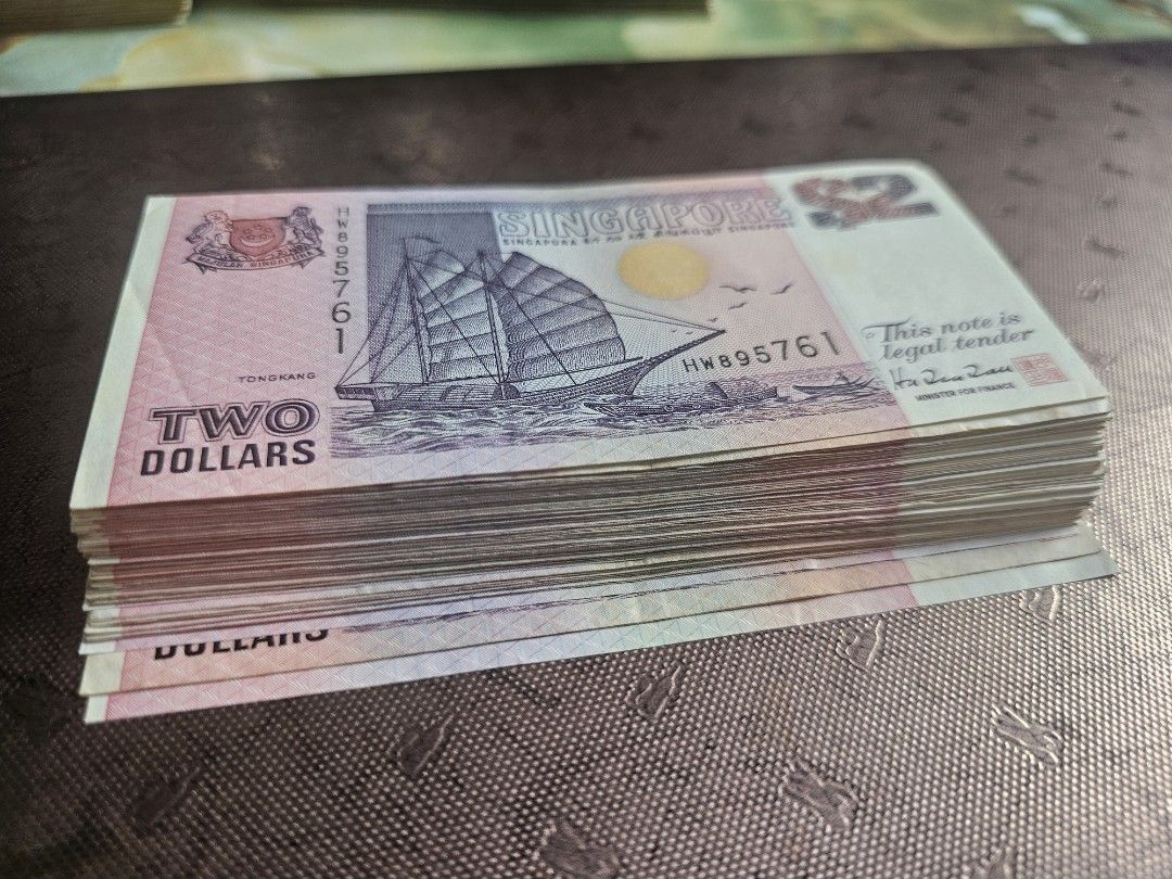 Ship notes (Category: Currency) located in Singapore. Submitted by mr.tan99 (Listing ID 1458623425, Image 3). Description: Ship notes 1dollar 100pcs FV $100 selling @ $105 2dollar 74pcs FV $148 selling @ $153 2dollar (orange) 58pcs FV $116 selling @ $120 5dollar 12 pcs FV $60 selling @ $65 10dollar 21 pcs FV $210 selling @ $220 50dollar 19 pcs FV $950 selling @ $960 100dollar 4pcs FV $400 selling @ $406 All mixed condition .