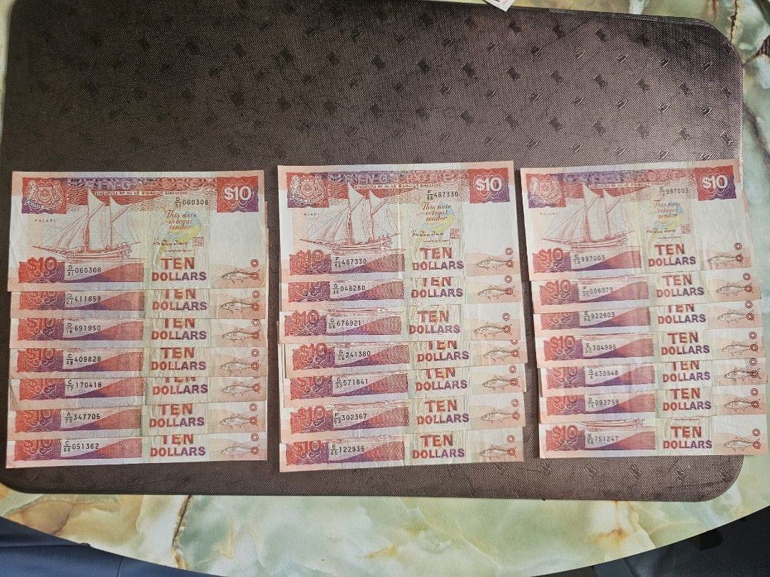Ship notes (Category: Currency) located in Singapore. Submitted by mr.tan99 (Listing ID 1458623425, Image 5). Description: Ship notes 1dollar 100pcs FV $100 selling @ $105 2dollar 74pcs FV $148 selling @ $153 2dollar (orange) 58pcs FV $116 selling @ $120 5dollar 12 pcs FV $60 selling @ $65 10dollar 21 pcs FV $210 selling @ $220 50dollar 19 pcs FV $950 selling @ $960 100dollar 4pcs FV $400 selling @ $406 All mixed condition .
