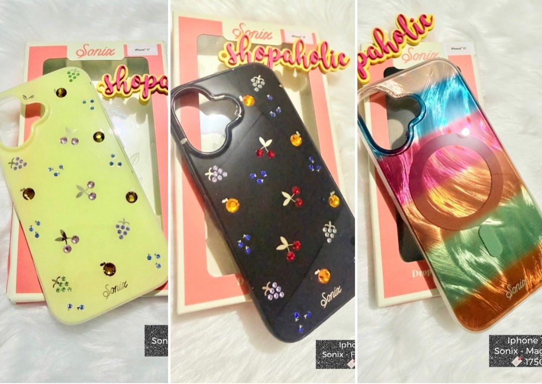 Sonix Fruit Gems Case for Iphone 17 (Category: Cases & Sleeves) located in Caloocan City. Submitted by shopaholic.nej (Listing ID 1448379555, Image 1). Description: 🌟AVAILABLE ONHAND🌟 🌟BRAND NEW & AUTHENTIC🌟 📌2350 each 📍North Caloocan 💰Gcash / BPI / Maribank (Seabank) 🚚 grab/lalamove/J&T (no shapi checkout) .