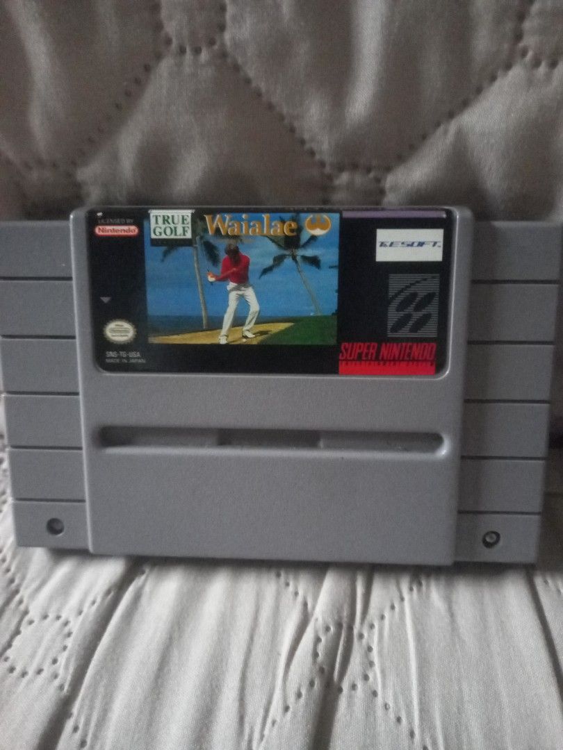Super Nintendo Wai Ala'e True Golf SNES Game (Category: Nintendo) located in Valenzuela. Submitted by retro.rush (Listing ID 1458580327, Image 1). Description: - Wai Ala'e True Golf game - For Super Nintendo (SNES) console - Cartridge only - Classic retro golf experience.