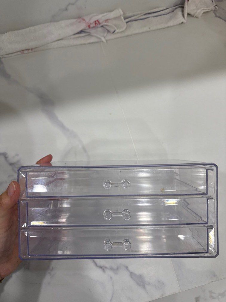 Three Layer Clear Acrylic Organizer (Category: Home Improvement Tools & Accessories) located in Quezon City. Submitted by hotskittles9 (Listing ID 1458650457, Image 1). Description: Price is nego Rfs: decluttering.