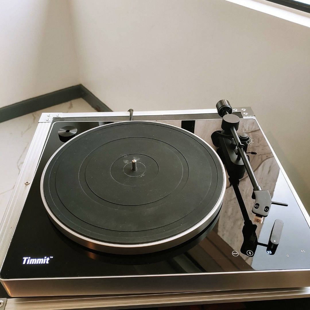 Timmit Turntable with Bluetooth (Category: Other Audio Equipment) located in Quezon City. Submitted by beastwood (Listing ID 1458655504, Image 2). Description: - Timmit Turntable - Great for vinyl lovers - Plays at 33 and 45 RPM - Bluetooth connectivity with 'Pair' button - Comes with an Audio-Technica cartridge.