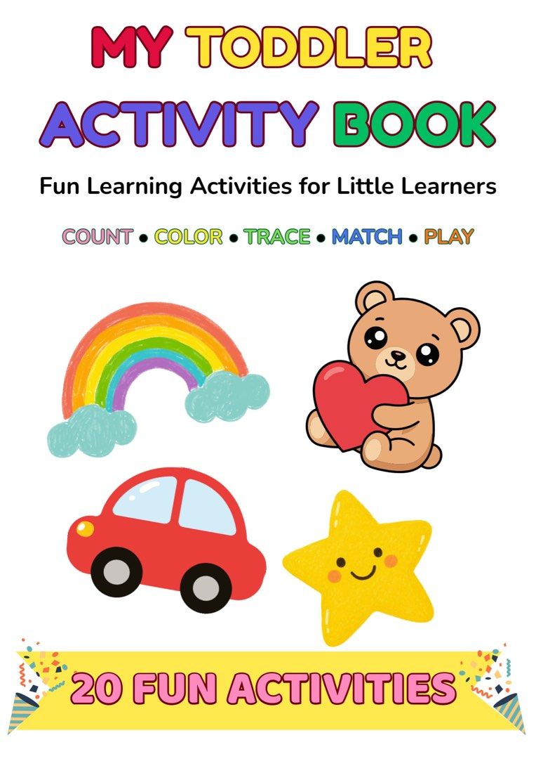 Toddler Activity Book Printable PDF | 20 Fun Activities | A4 (Category: Children's Books) located in Quezon City. Submitted by gooditems88 (Listing ID 1458547384, Image 1). Description: MY TODDLER ACTIVITY BOOK – BOOK 1 🌈🧸 Make learning fun with 20 engaging activities designed for little learners! ✨ 📖 WHAT YOU’LL GET: • 20-page printable activity book • A4 size • PDF digital file • Counting & number activities • Coloring activities 🎨 • Tracin