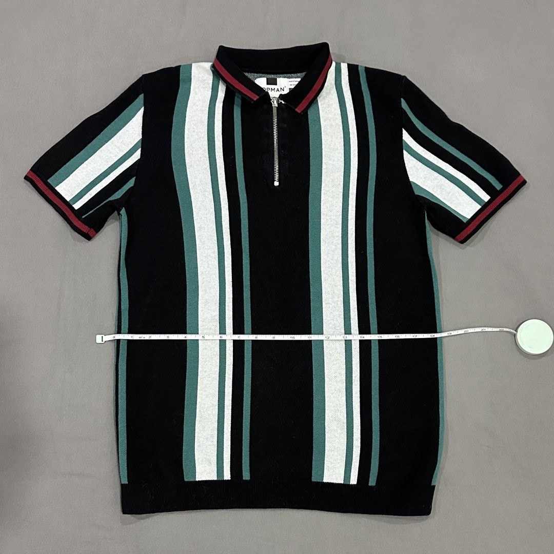 Topman Knit Polo Shirt (Category: Tshirts & Polo Shirts ) located in Las Pinas. Submitted by shopskittle_ (Listing ID 1458674535, Image 3). Description: S on tag L26.5 x W18.5 RFS: decluttering last price posted.