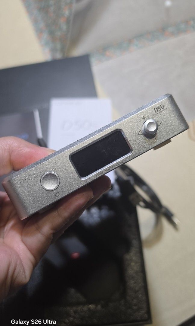 Topping D50s DAC Hi-Res Audio (Category: Other Audio Equipment) located in Manila. Submitted by ericyamato (Listing ID 1458604658, Image 3). Description: - Topping D50s DAC - Supports -Res Audio and DSD - Inputs: USB, Coaxial, Optical - Perfect for enhancing your audio system - complete with box, remote controller, usb cable and charging cable.