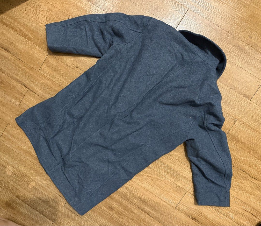 Uniqlo Grey Double-Breasted Wool Blend Coat (Category: Coats, Jackets and Outerwear) located in Marikina City. Submitted by jyus21 (Listing ID 1458537691, Image 2). Description: Size: Small (runs big best fit Medium) Measurements on photo are all in Inches. Blue teal color in actual Location: Marikina Shipping: j&t or Lalamove/Grab for same day delivery within Metro Manila.