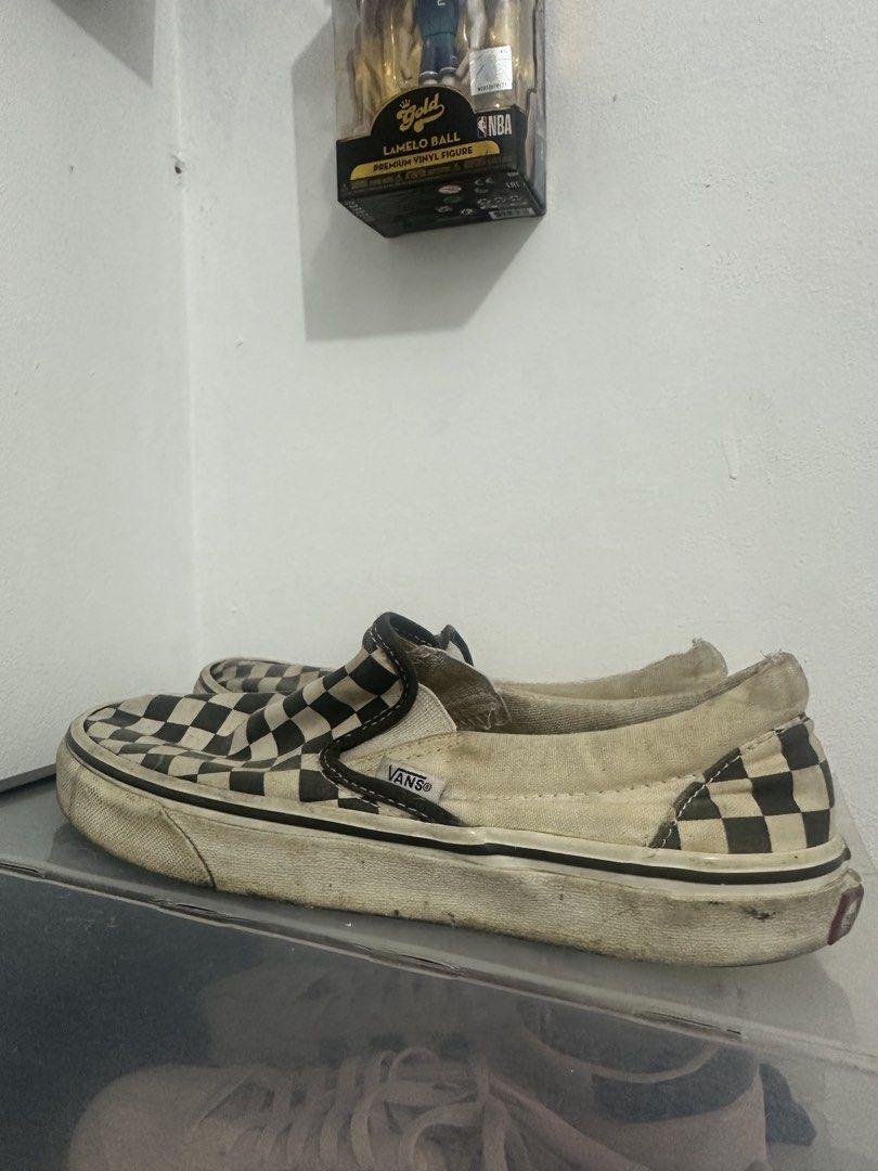 Vans Checkerboard Slip-On Sneakers (Category: Sneakers) located in Cainta. Submitted by lmadzz (Listing ID 1458573457, Image 1). Description: - Classic Vans checkerboard slip-on sneakers - Iconic white and black checkered pattern - Features elastic side accents for easy on and off - Ideal for casual outings and everyday style.