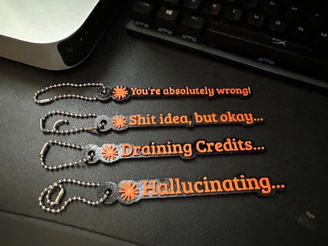 Vibe Coding Meme Keychains (Category: Handmade Craft) located in Singapore. Submitted by jqueryjax (Listing ID 1458579401, Image 1). Description: Custom keychains. Available premade and custom..