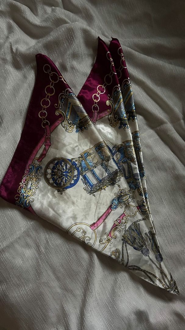 Vintage Baroque Silk Satin Square Scarf (Category: Scarves) located in Caloocan City. Submitted by lydiiapreloved19 (Listing ID 1458554537, Image 1). Description: Square. Can be used as bandana or tube top.