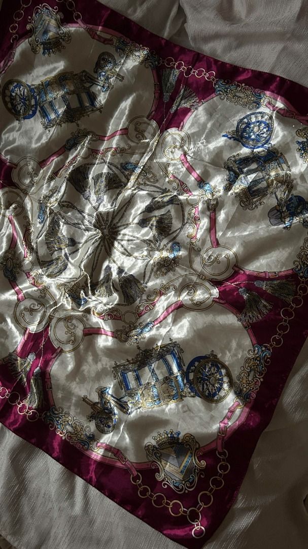 Vintage Baroque Silk Satin Square Scarf (Category: Scarves) located in Caloocan City. Submitted by lydiiapreloved19 (Listing ID 1458554537, Image 2). Description: Square. Can be used as bandana or tube top.