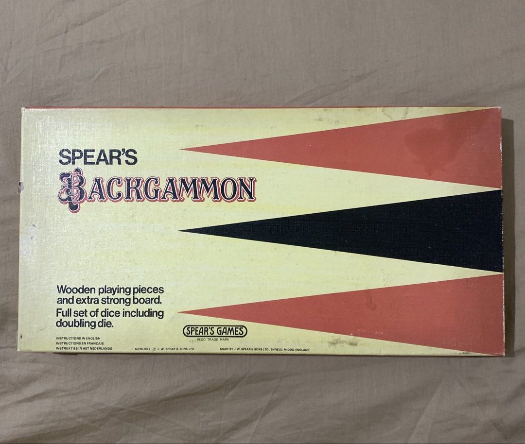 Vintage Spear's Backgammon Board Game (Category: Board Games & Puzzles) located in Badoc. Submitted by k8clears (Listing ID 1458600099, Image 1). Description: Inclusions: - Vintage Spear’s Backgammon board - Playing pieces/checkers - 4 x Dice Please check all photos for condition and exact inclusions. Condition: Like new — used only once or twice! RFS: Hindi na nagagamit Shipping: J&T Express MOP: BPI / GCash Complete set and ready to play! Bilhi