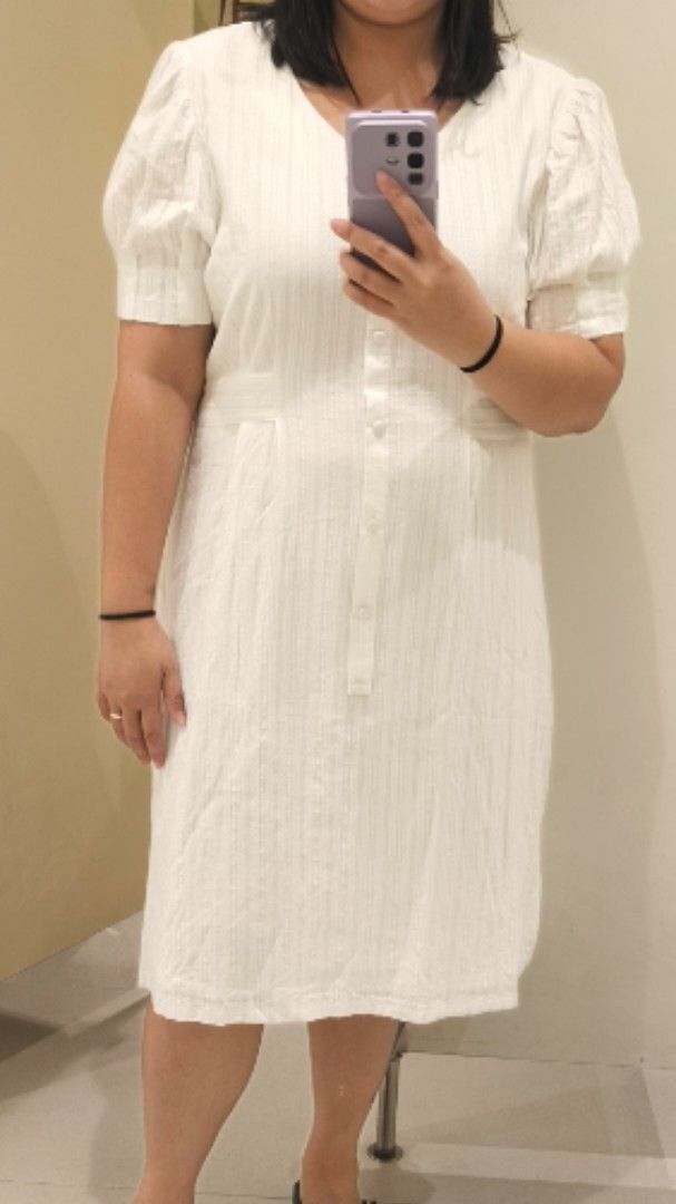 White dress for christening (Category: Dresses) located in Quezon City. Submitted by annapilower (Listing ID 1458644752, Image 3). Description: brand new with tag can fit to large to xl 2100 on tag white dress pam binyag.