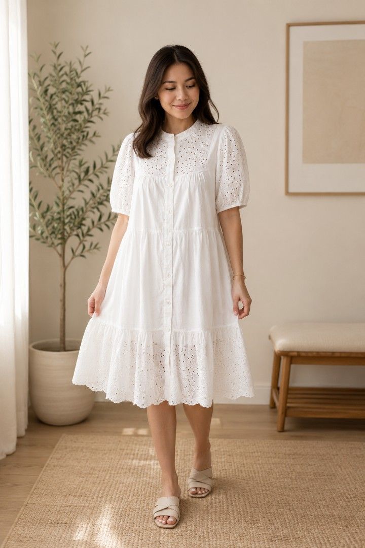 White dress for christening (Category: Dresses) located in Quezon City. Submitted by annapilower (Listing ID 1458646267, Image 1). Description: white dress used once large to xl.