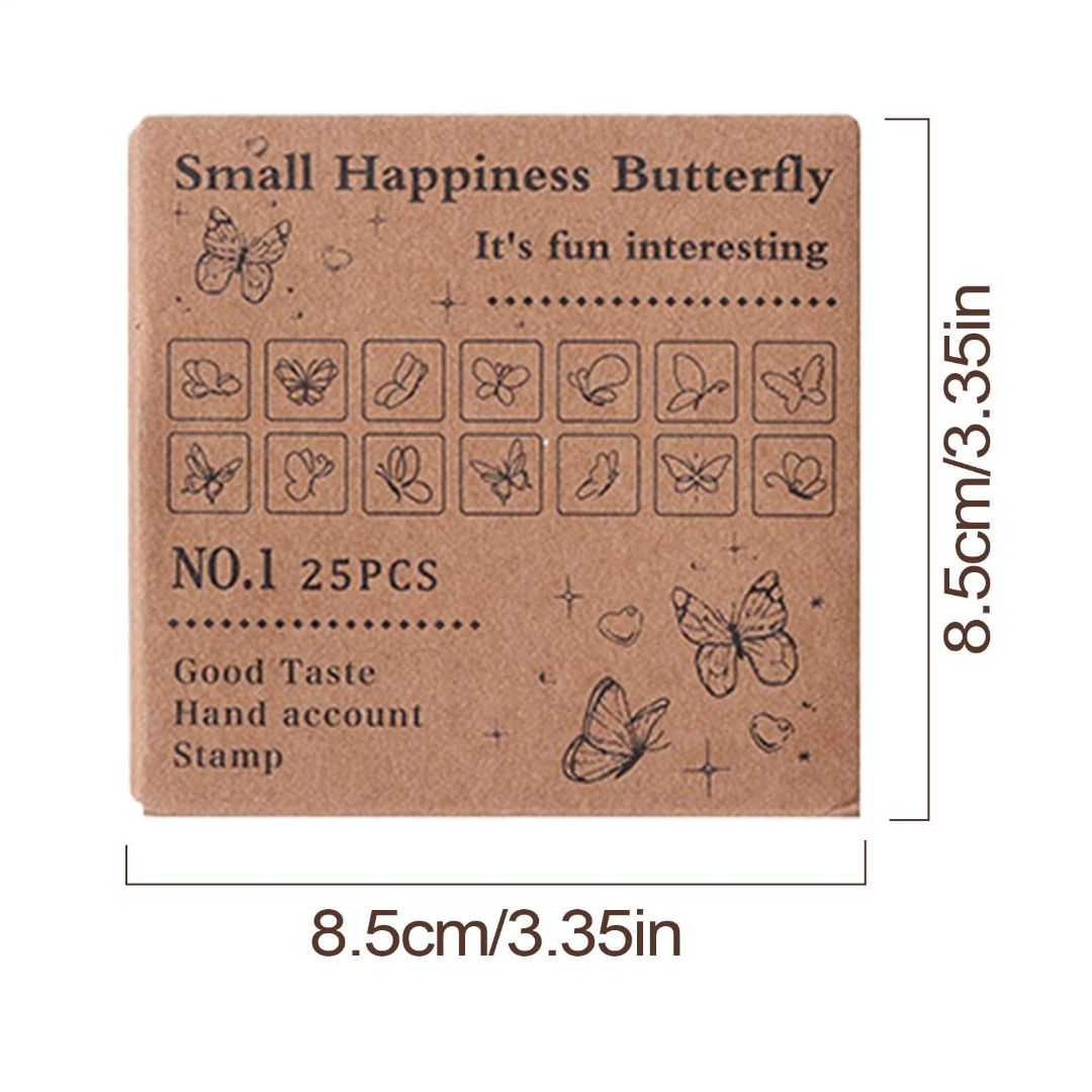 Wooden Stamp (Butterfly) - 25 pcs (Category: Craft Supplies & Tools) located in Makati City. Submitted by ancientph (Listing ID 1458619216, Image 3). Description: Small Happiness Butterfly Wooden Stamp 25pcs (See the design slide no2) Brand new Sealed.