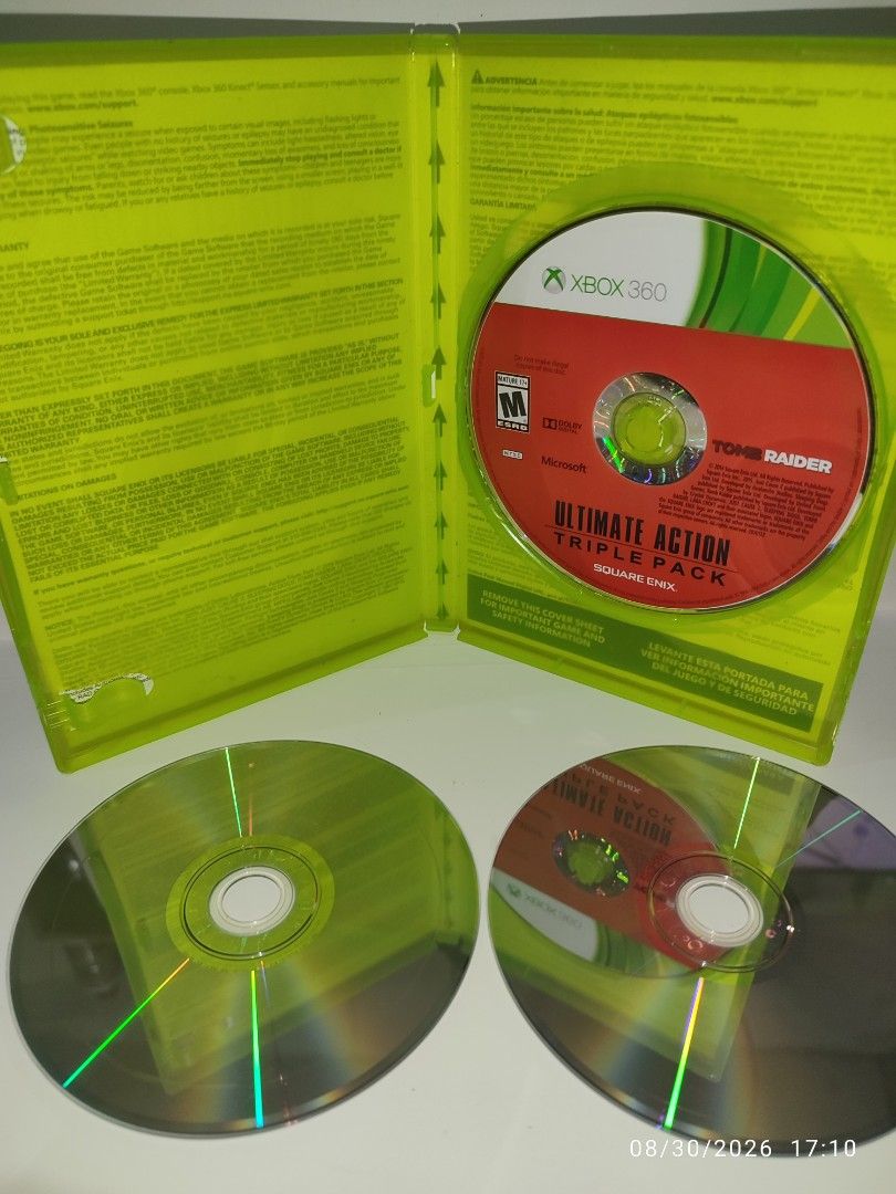 XBOX 360 - Ultimate Action Triple Pack (PRE-OWNED) "for NTSC & PAL" (Category: Xbox) located in Mendez-Nunez. Submitted by sf2_gameshop (Listing ID 1458592485, Image 3). Description: PLEASE READ Only two games are working; Tomb Raider and Just Cause 2. Will work on an NTSC (US) and PAL region unit. Please see compatibility for reference: Just Cause 2 - plays on any region including NTSC-J Tomb Raider - plays on NTSC and PAL ony Sleeping Dogs - De