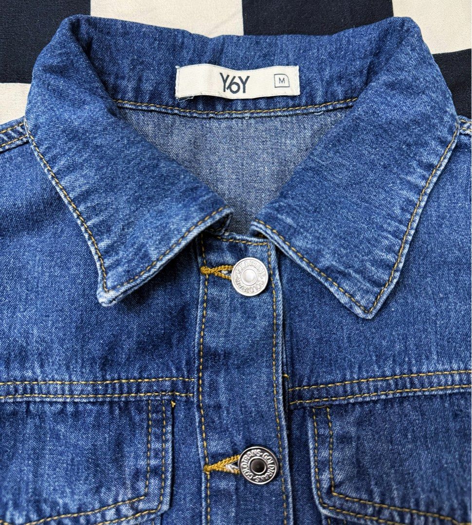 Y6Y Denim Button Dress with Pockets Size M (Category: Dresses) located in Quezon City. Submitted by crissy_025 (Listing ID 1458515267, Image 2). Description: - Y6Y Blue Denim Dress - Short sleeves - Collared neckline - Button-up front - Chest and side pockets - Elasticated waist for a flattering fit - Ideal for casual wear -Can fit upto Size 28 (waist).
