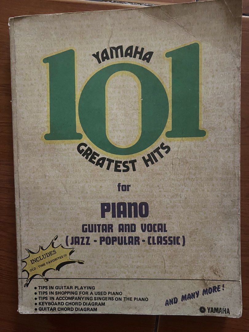 Yamaha 101 Tutorial for Piano and Guitar and Vocal (Category: Musical Instruments) located in Las Pinas. Submitted by jerri44 (Listing ID 1458507782, Image 1). Description: Yamaha 101 Greatest Hits for Piano Gutar and Vocal practice With Jazz Popular Music and Classics With tips in guitar playing Includes old time favorites.