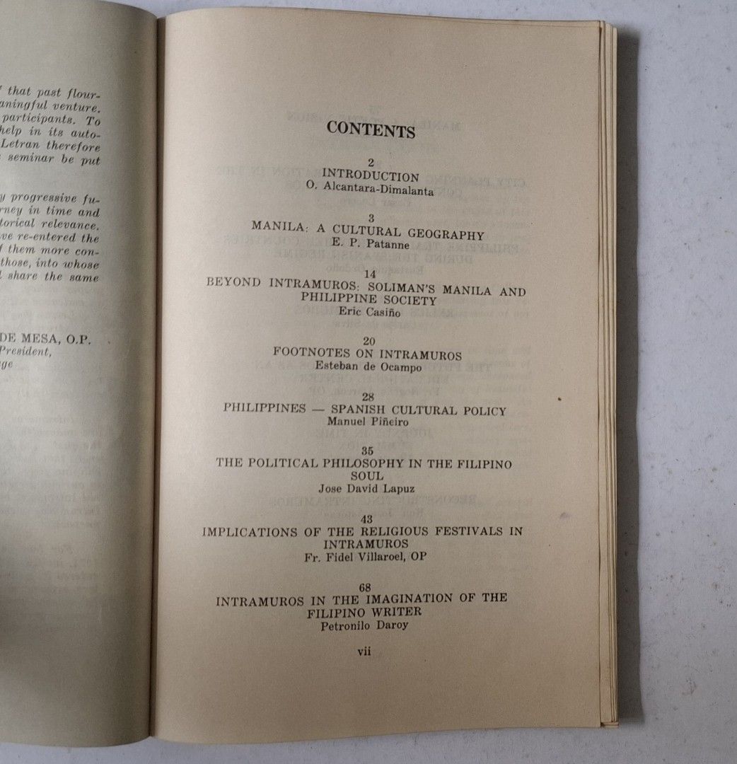 1975 Intramuros and Beyond Book (Category: Storybooks) located in Caloocan City. Submitted by oldbestseller72 (Listing ID 1458707739, Image 3). Description: - Intramuros and Beyond - Year: 1975 - 164 pages - Collection of essays on Intramuros and Philippine culture - Topics include cultural geography of Manila, Spanish cultural policy, and the imagination of the Filipino writer - Perfect for history buffs and those interested in Philippine studie