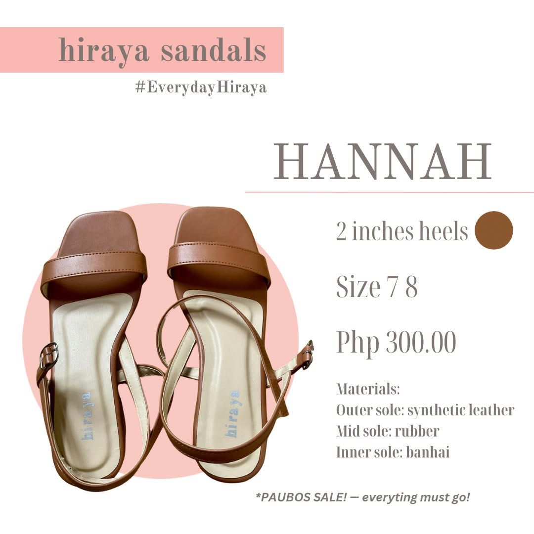 2-inches sandals - locally made (Category: Flats & Sandals) located in Manila. Submitted by prelovedbydani_913 (Listing ID 1458701146, Image 3). Description: PAUBOS SALE Liliw made sandals Hiraya Sandals on IG Materials and available sizes are posted .