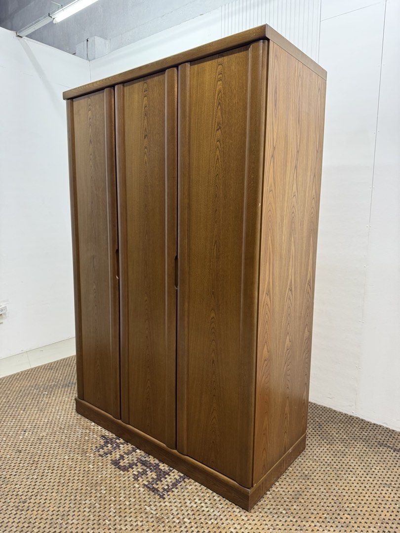 3 door wardrobe (Category: Shelves, Cabinets & Racks) located in Quezon City. Submitted by matetdevis13 (Listing ID 1458802440, Image 3). Description: Wooden Triple Door Wardrobe with Spacious interior, Hanging Rail and Shelving Price: 10,900 L51 x W23.5 x H77 In good condition Code JMD50-M123.