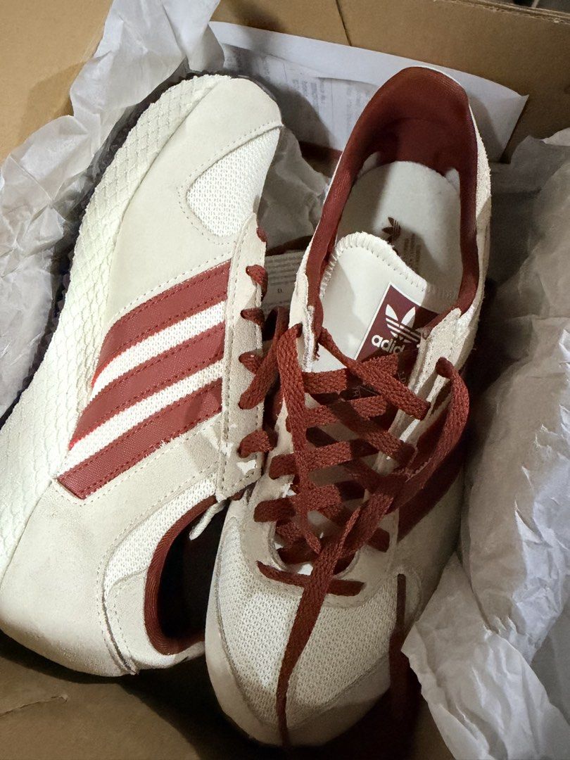 Adidas Atlanta Women Cream/Ruby (Category: Sneakers) located in Marikina City. Submitted by karacojp (Listing ID 1458821247, Image 1). Description: - Adidas Marathon TR sneakers - Classic cream and red colorway - Iconic three stripes on the side - Lace-up closure for a secure fit - Ideal for casual wear and everyday style - Includes original box.