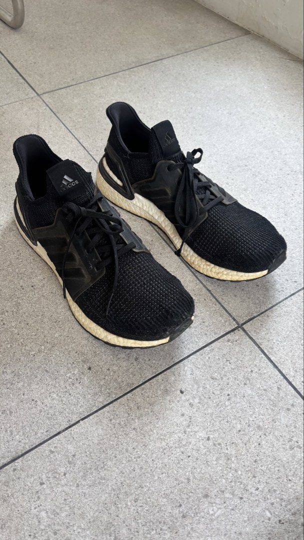 Adidas Boost Black Running Shoes (Category: Sneakers) located in Quezon City. Submitted by mynameismio (Listing ID 1458718862, Image 1). Description: - Adidas Boost 19 Black - Ideal for running or everyday wear - Shows some signs of use on soles and upper, but plenty of life remaining - Features comfortable Boost cushioning - Laces are included - Sold as is.