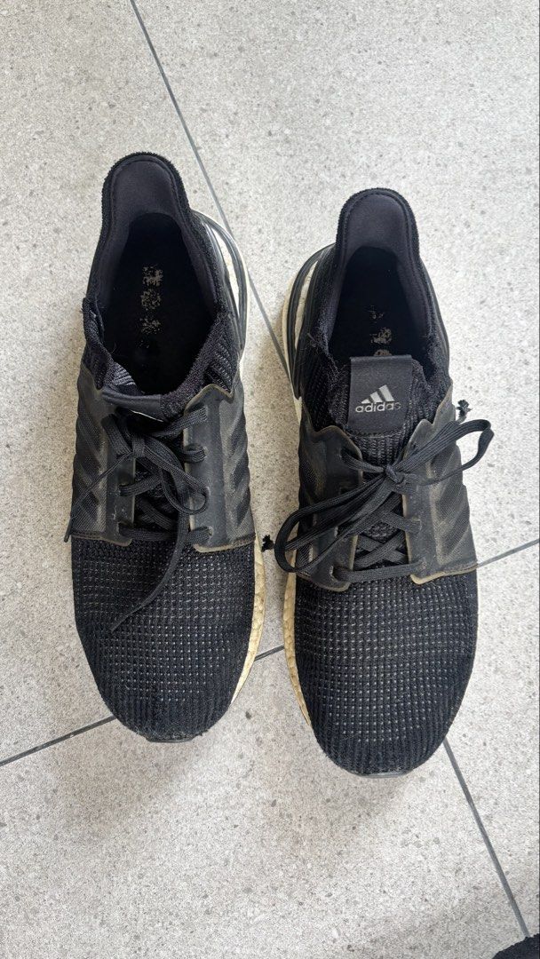 Adidas Boost Black Running Shoes (Category: Sneakers) located in Quezon City. Submitted by mynameismio (Listing ID 1458718862, Image 2). Description: - Adidas Boost 19 Black - Ideal for running or everyday wear - Shows some signs of use on soles and upper, but plenty of life remaining - Features comfortable Boost cushioning - Laces are included - Sold as is.