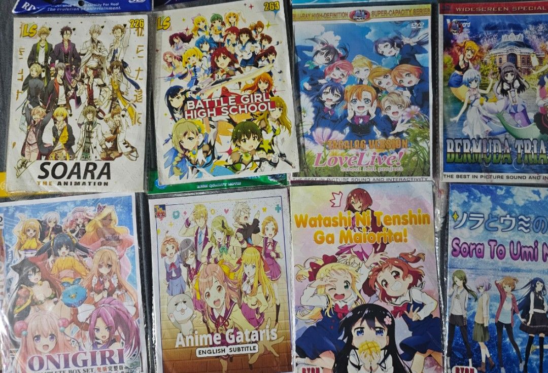 Anime [COMEDY/IDOL genre] Blu-ray Disc Collection (Category: CDs & DVDs) located in Bacolod City. Submitted by nostaligia (Listing ID 1458831434, Image 3). Description: 🎬📀 Preloved Anime CD/DVD Bundle for Sale 📀🎬 Selling assorted preloved anime CD/DVD collections with plastic sleeves and paper/card covers only — no hard case included. Some CDs are used but still in good condition and well taken care of. Perfect for anime fans and collectors! 