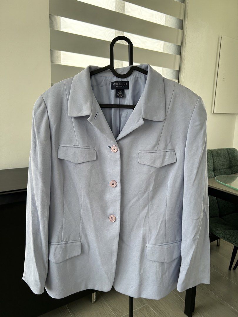 Anne Klein II Petites Light Blue Blazer (S) (Category: Coats, Jackets and Outerwear) located in Dasmarinas. Submitted by sfclosetcleanup (Listing ID 1458721112, Image 2). Description: 17 x 24.