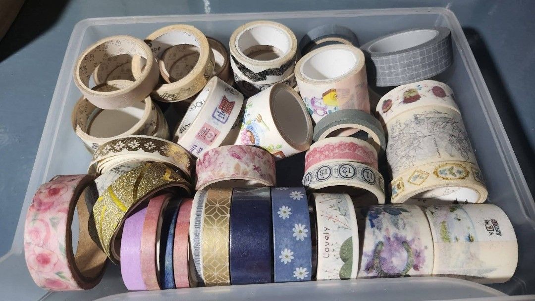 Assorted Washi Tapes Set Bundle (Category: Craft Supplies & Tools) located in Caloocan City. Submitted by andriieb (Listing ID 1458881882, Image 1). Description: - Large collection of washi tapes - Assorted designs: vintage, floral, landscape, cute cartoon - Condition: Some packaging, others barely used - Ideal for journaling, scrapbooking, and all your crafting needs - Great value bundle Different brands and unused/unopened sets. Sobrang dami po