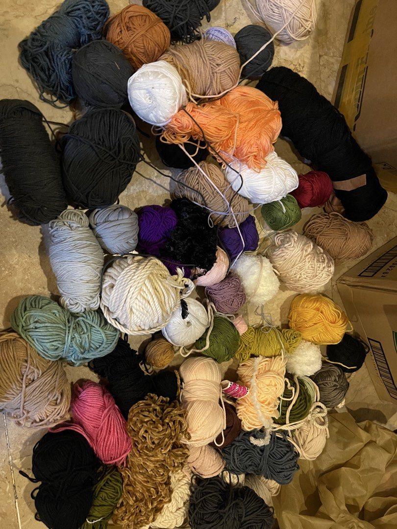 Assorted Yarn Skeins for Knitting and Crocheting (Category: Craft Supplies & Tools) located in Manila. Submitted by gentlelion_e634b6 (Listing ID 1458776342, Image 2). Description: Assorted yarn: • some brand new or unused • some are imported • some used • approximately 1 1/2 kilo each bag • discounted if will buy more than 1 bag .