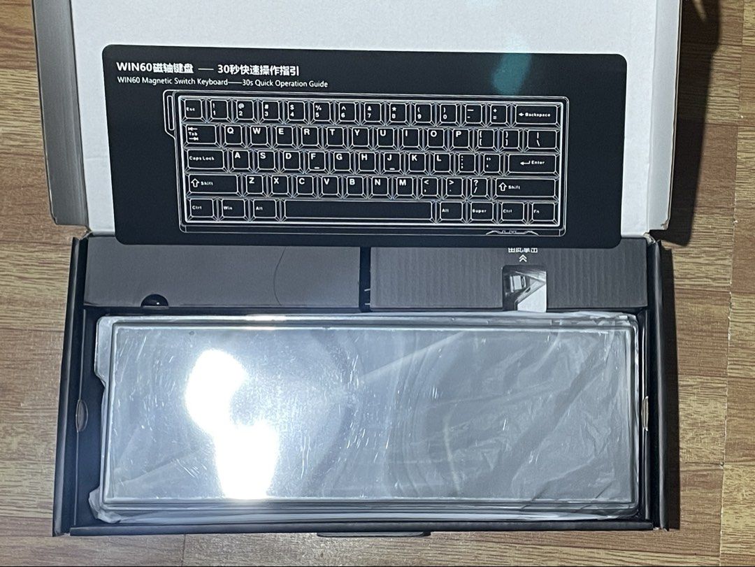 Aula Win 60HE - Side Engraved Black (Category: Computer Keyboard) located in Imus. Submitted by wyg_2.0 (Listing ID 1458731424, Image 2). Description: WIN60 HE Magnetic Keyboard * 8K Polling Rate — ultra-fast response * Rapid Trigger — ideal for FPS/competitive gaming * Adjustable Actuation — customize key sensitivity * Hall Effect Magnetic Switches * Per-Key RGB Backlight * 60% Compact Layout / 61 Keys * USB-C Wired * Full N-Key Rollover / Anti-