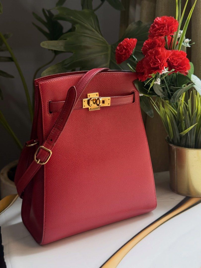 Authentic Hermes (Category: Luxury Bags & Wallets) located in Manila. Submitted by chloe_luxuries (Listing ID 1458718346, Image 2). Description: Guaranteed Original Hermes Kelly Sport Rouge Epsom gold hardware Stamp U circle Very rare vintage piece collectors item Pm for those interested .