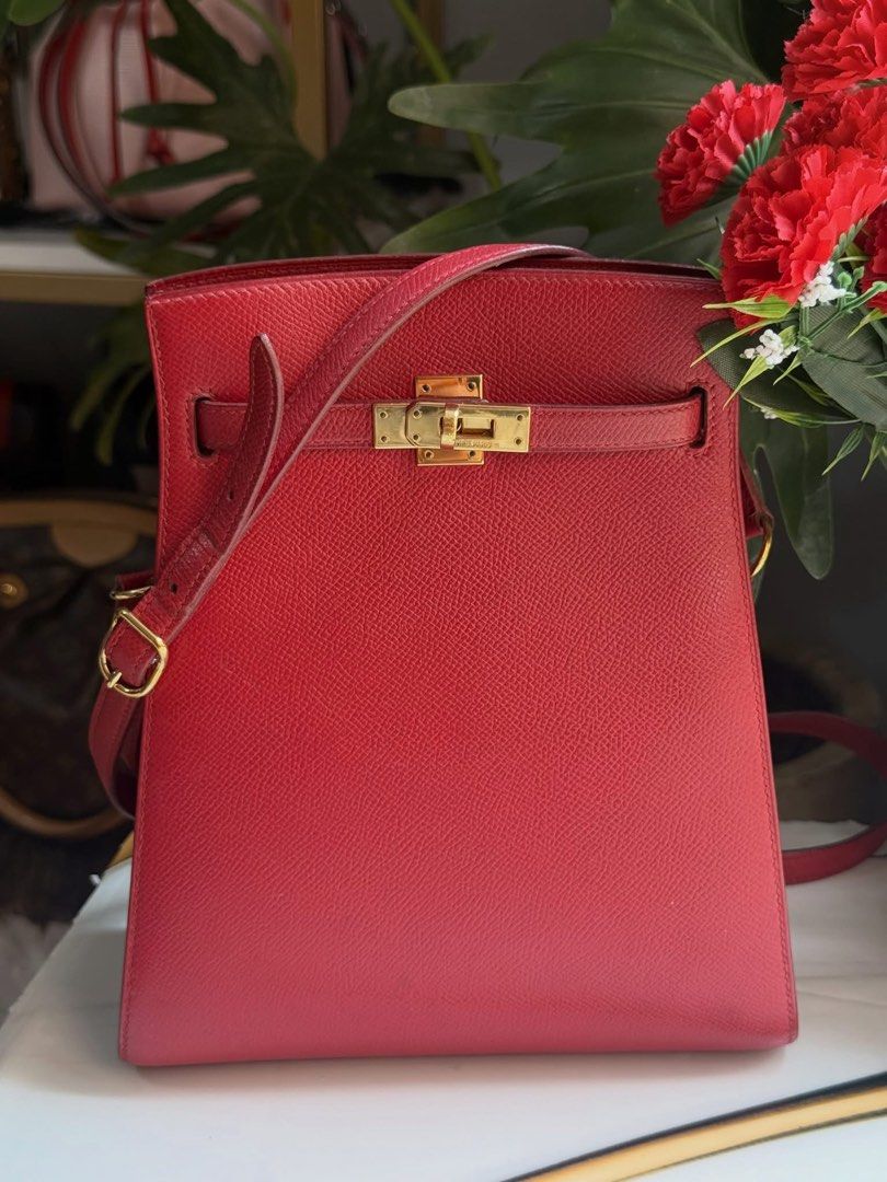 Authentic Hermes (Category: Luxury Bags & Wallets) located in Manila. Submitted by chloe_luxuries (Listing ID 1458718346, Image 1). Description: Guaranteed Original Hermes Kelly Sport Rouge Epsom gold hardware Stamp U circle Very rare vintage piece collectors item Pm for those interested .