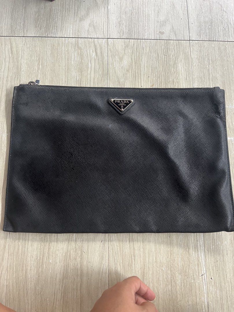 Authentic Prada Big Clutch (Category: Luxury Bags & Wallets) located in San Antonio. Submitted by kimbags (Listing ID 1458709179, Image 1). Description: SALE! Sale! SALE! Guaranteed authentic Project bags See pic for details Size:14" L x 9"H NA CANCEL ITO KAYA NIREPOST NA LANG😣.