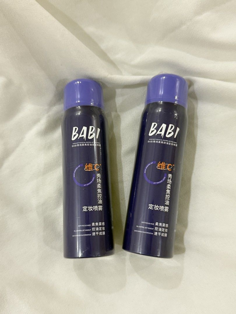 BABI Setting Spray for Oily Skin (Category: Makeup) located in Cainta. Submitted by deniellelim (Listing ID 1458794996, Image 2). Description: BABI SETTING SPRAY 60ML – OILY SKIN / OIL CONTROL 2 for ₱500 BABI Soft Focus Haze Oil Control Setting Spray 60ml | Purple Bottle ✨ Trending/popular Chinese makeup setting spray ✨ Made for oily & combination skin ✨ Oil-control / helps reduce shine ✨ Soft-focus, blurred makeup finish ✨ Quick-drying setting f
