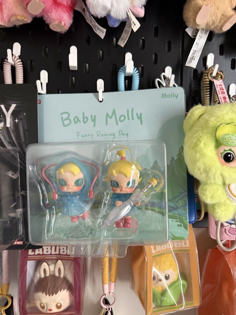 Baby Molly Funny Raining Day Set (Category: Designer & Blind Box Toys) located in Las Pinas. Submitted by happydragon_07d654 (Listing ID 1458735202, Image 1). Description: - Baby Molly Funny Raining Day set - Includes 2 figures: one with raincoat & jump rope, the other with an umbrella - Original packaging is still intact - Great for collectors.