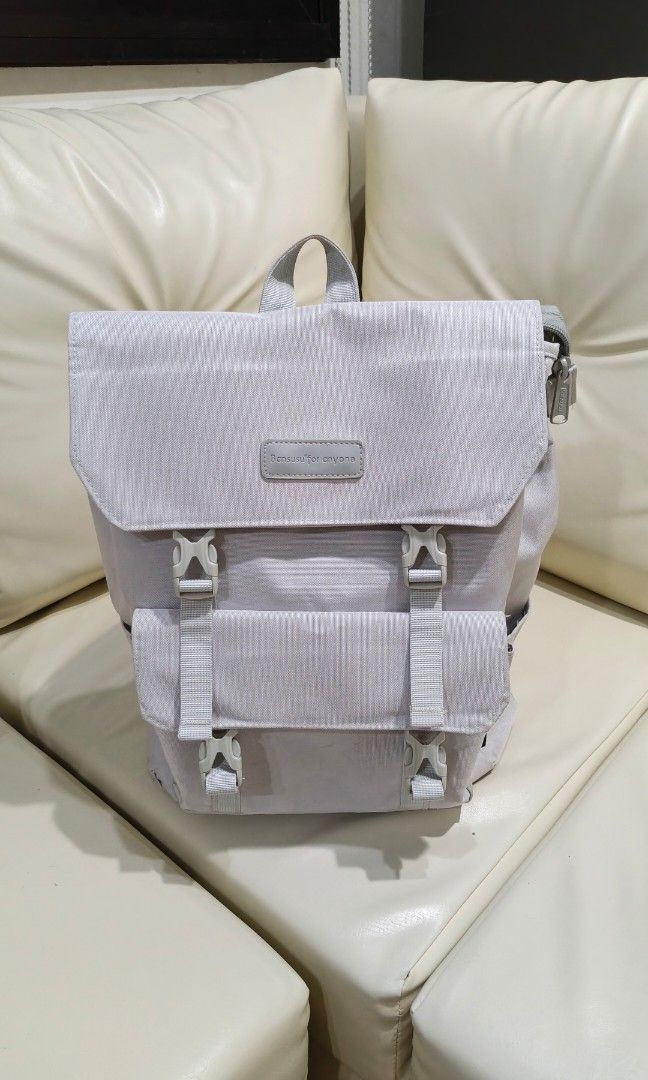 Bansusu Large Capacity Backpack (White) (Category: Backpacks) located in Pinamalayan. Submitted by dot.e (Listing ID 1458780716, Image 1). Description: ‎Bansusu Large Capacity Backpack (White) - Preloved ‎ ‎Condition: Used (Lightly used for 1 year) ‎ ‎There are minor dirt stains/smudges on the fabric because it hasn't been properly washed yet (selling as-is, hence the low price). A good soak and scrub should clean it right up! Some ink stains ins